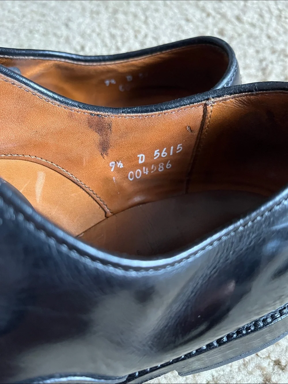 $400 Allen Edmonds Fifth Avenue Classic Black Cap-Toe Oxford Dress Shoes 9.5